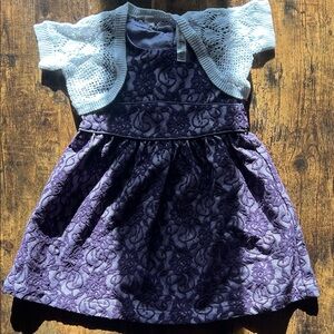 Cherokee Purple Lace Dress and White Sweater
